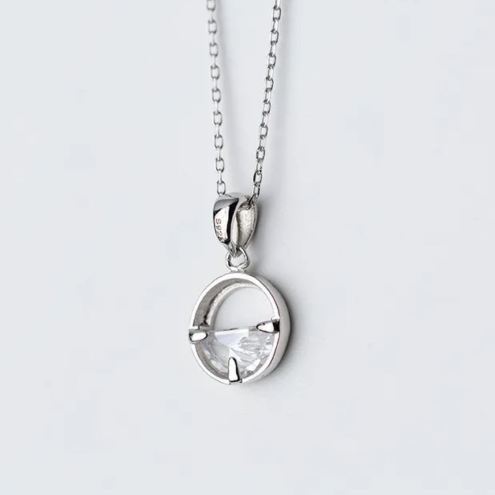 925 Silver Dainty Crystal Necklace - Picture 4 of 5